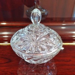 Glass Sugar Bowl with the Lid